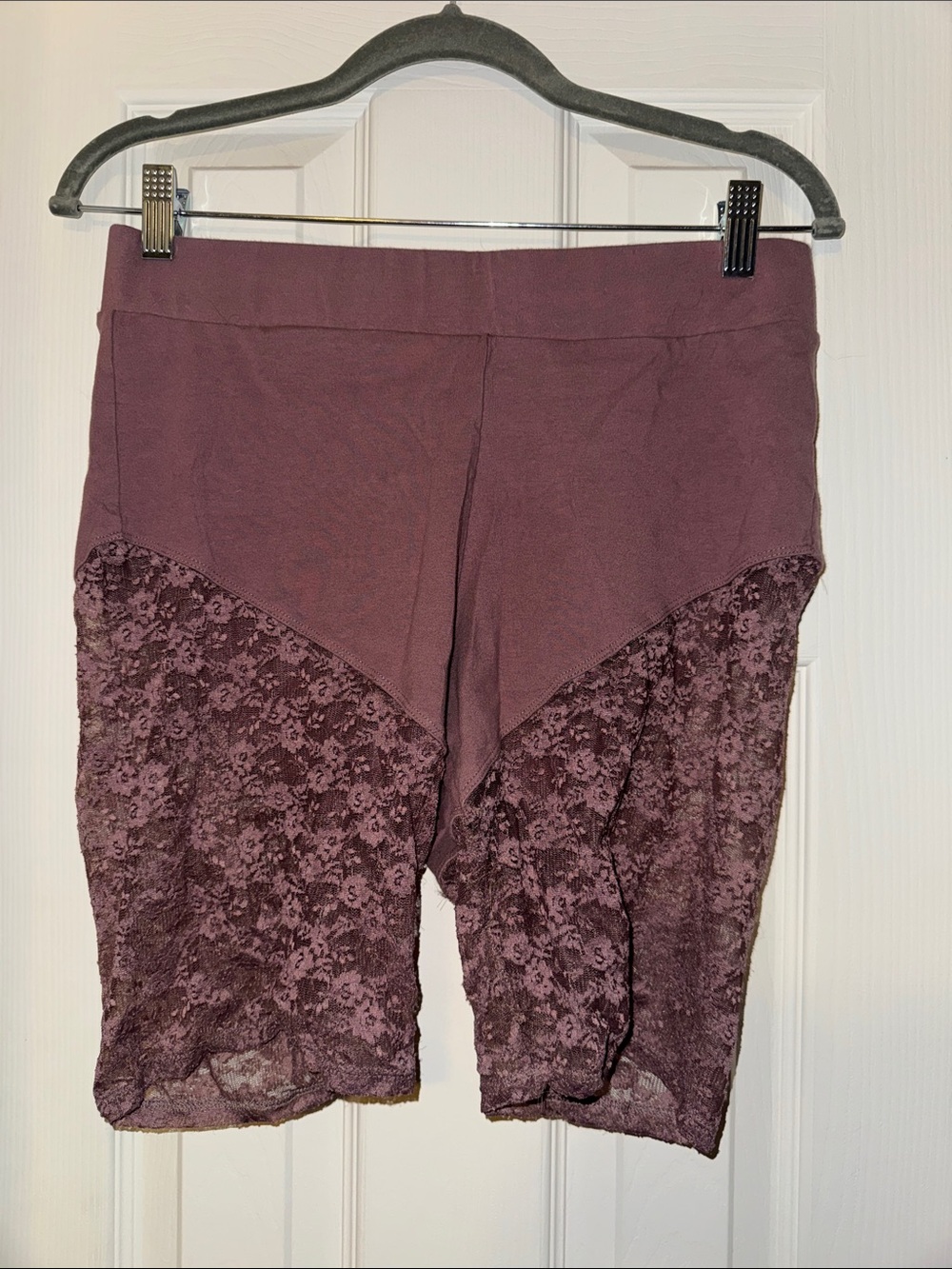 torrid Mauve Lace-Panel Bike Shorts